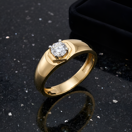Hexa Crown Solitaire Ring