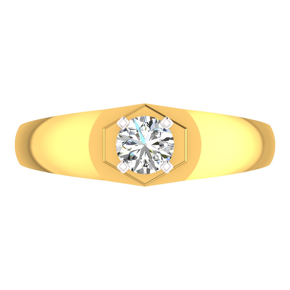 Hexa Crown Solitaire Ring
