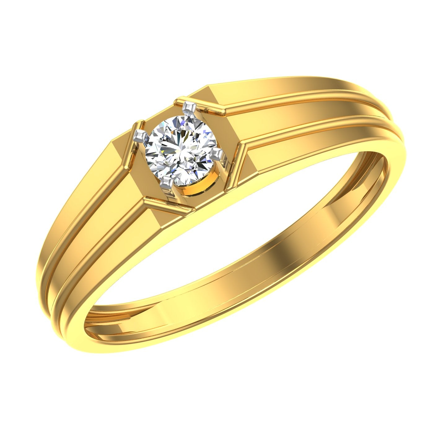 Velocity Crest Solitaire Ring
