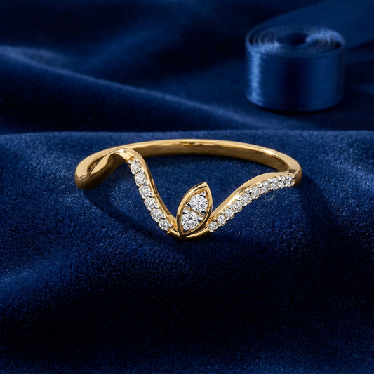 Twilight Wave Gold Ring