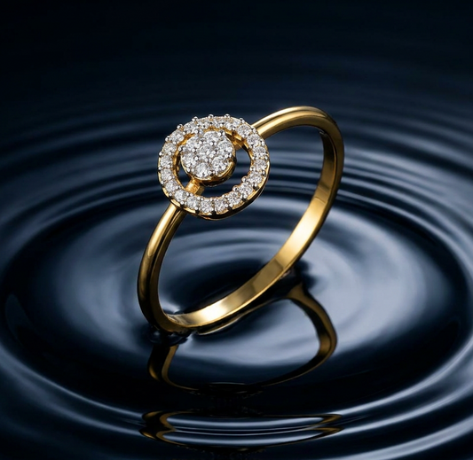 Concentric Glow Diamond Halo Ring