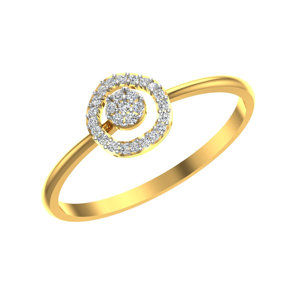 Concentric Glow Diamond Halo Ring