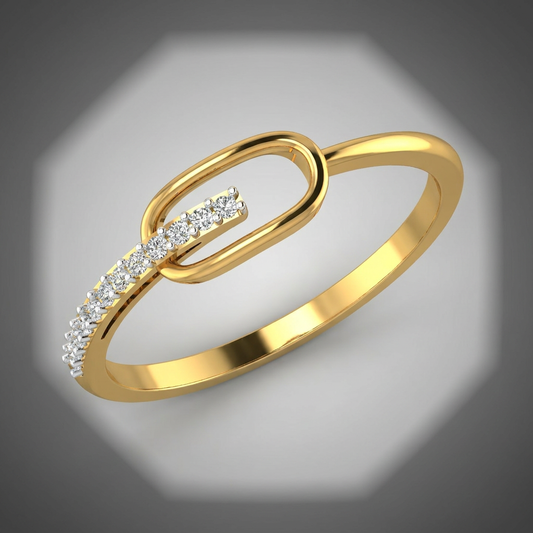 Interlocking Paperclip Diamond Ring
