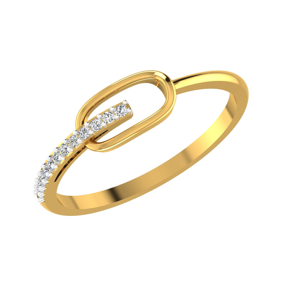 Interlocking Paperclip Diamond Ring