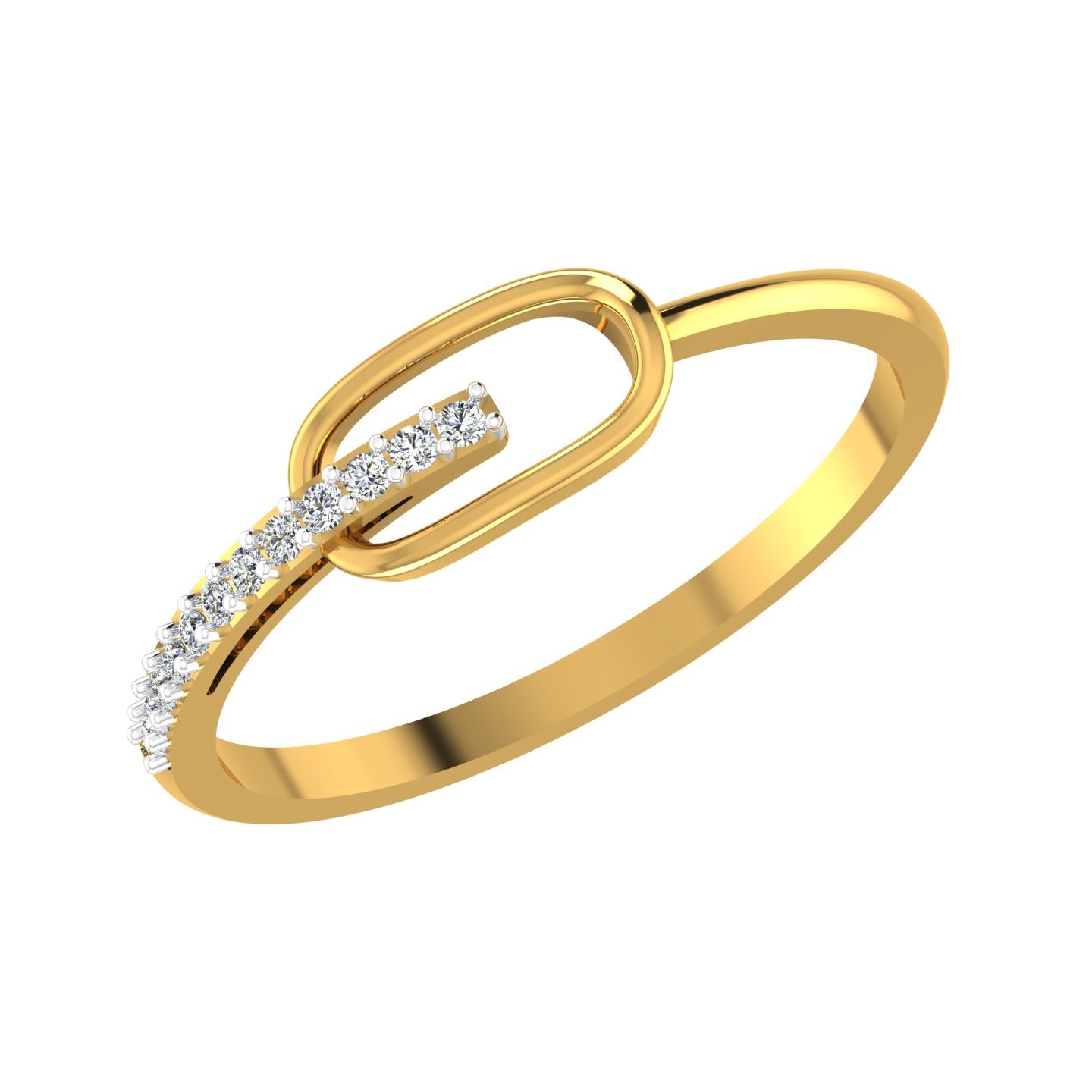 Interlocking Paperclip Diamond Ring