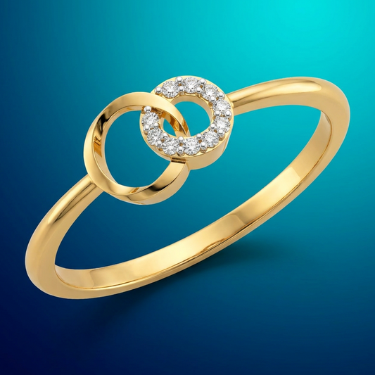 Dual Orbit Gold & Diamond Ring