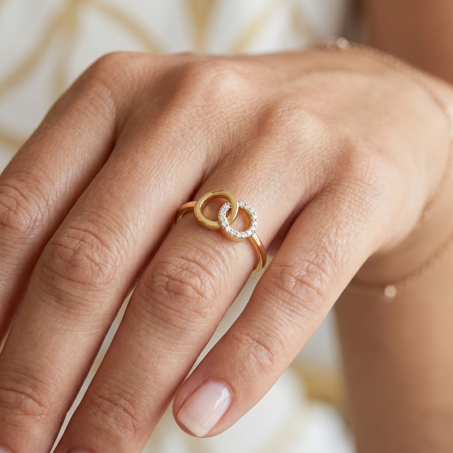 Dual Orbit Gold & Diamond Ring