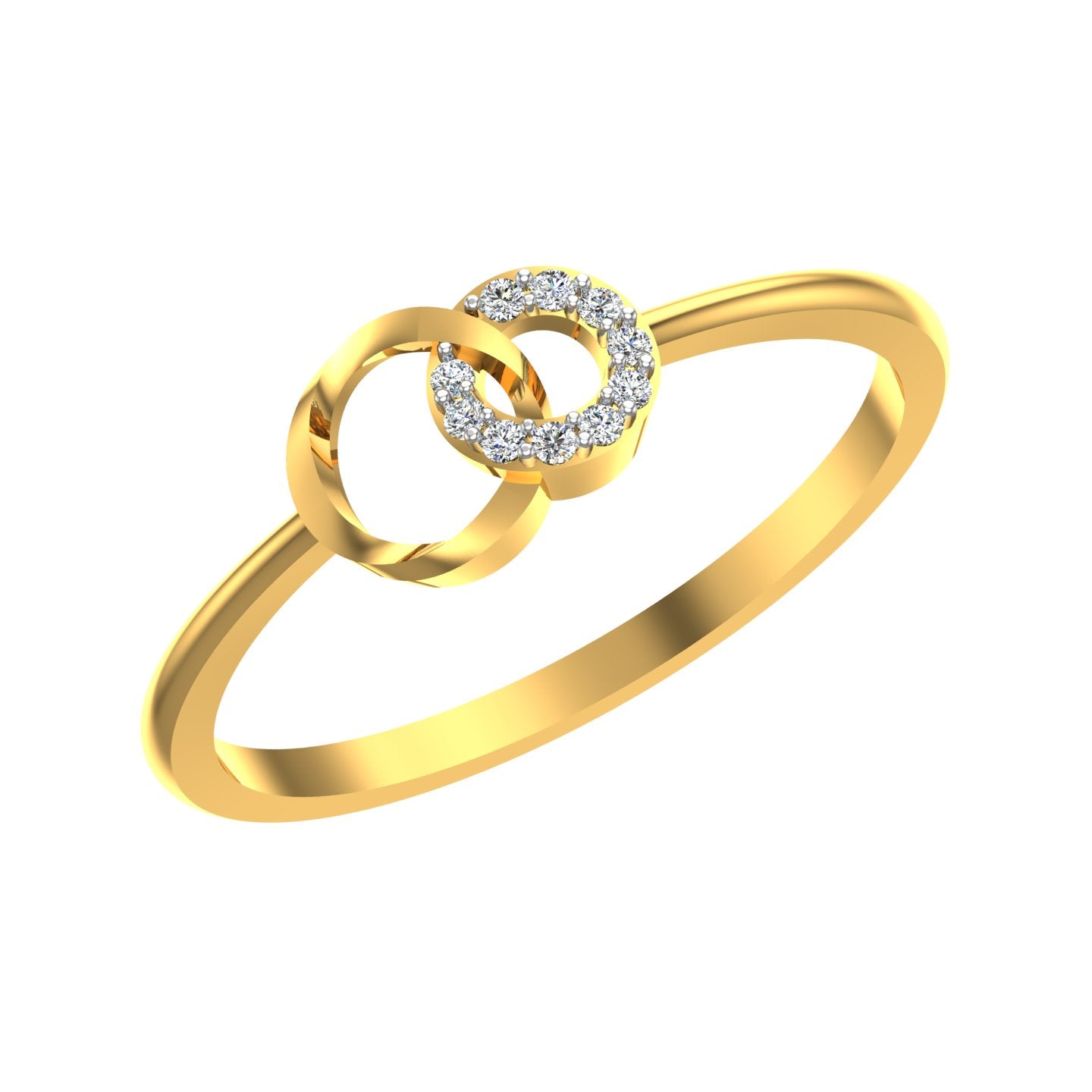 Dual Orbit Gold & Diamond Ring