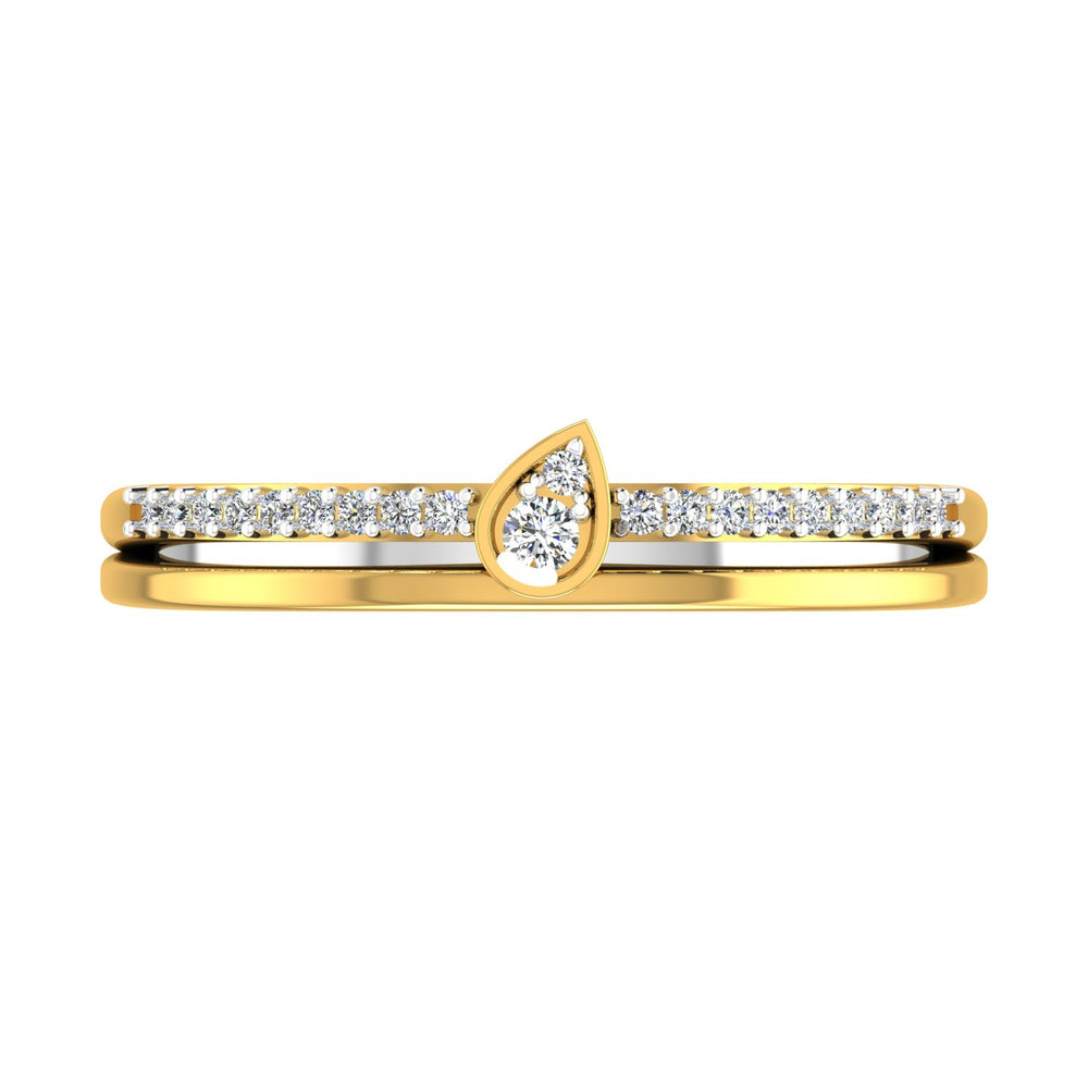 Dual Band Pear Cluster Diamond Ring