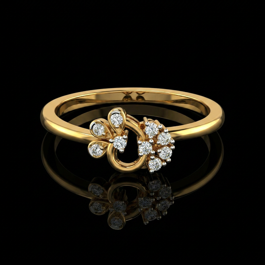 Peacock Plumage Diamond Ring