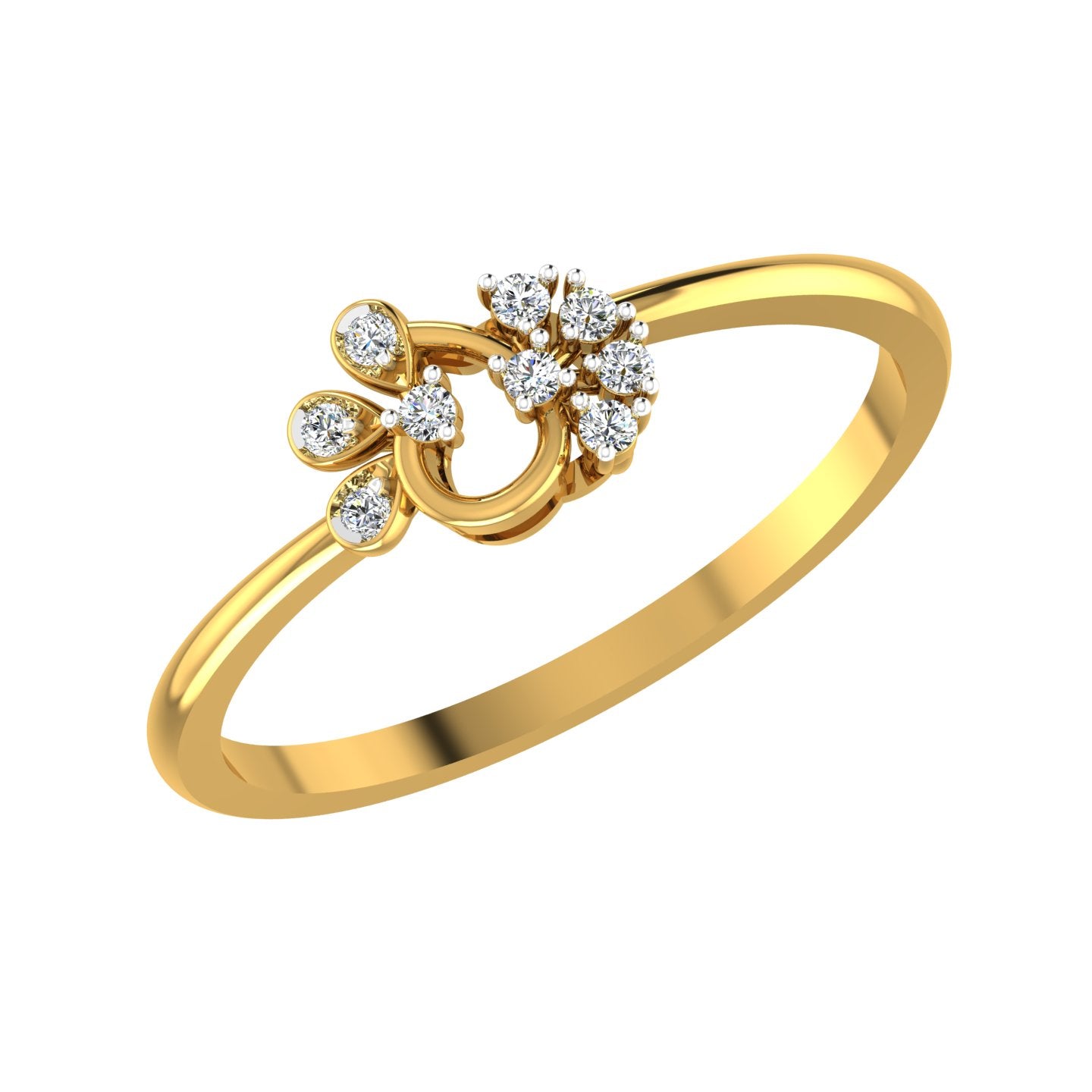 Peacock Plumage Diamond Ring