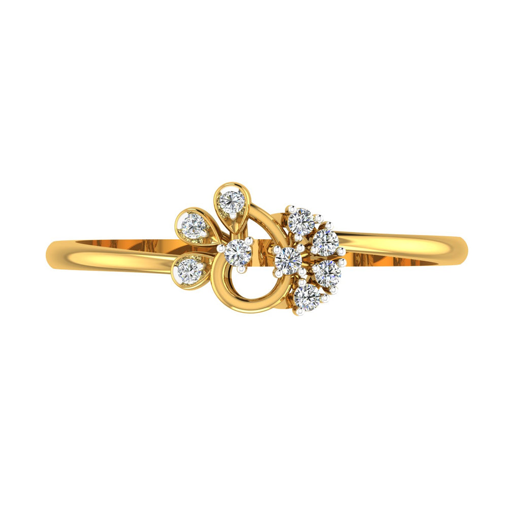 Peacock Plumage Diamond Ring