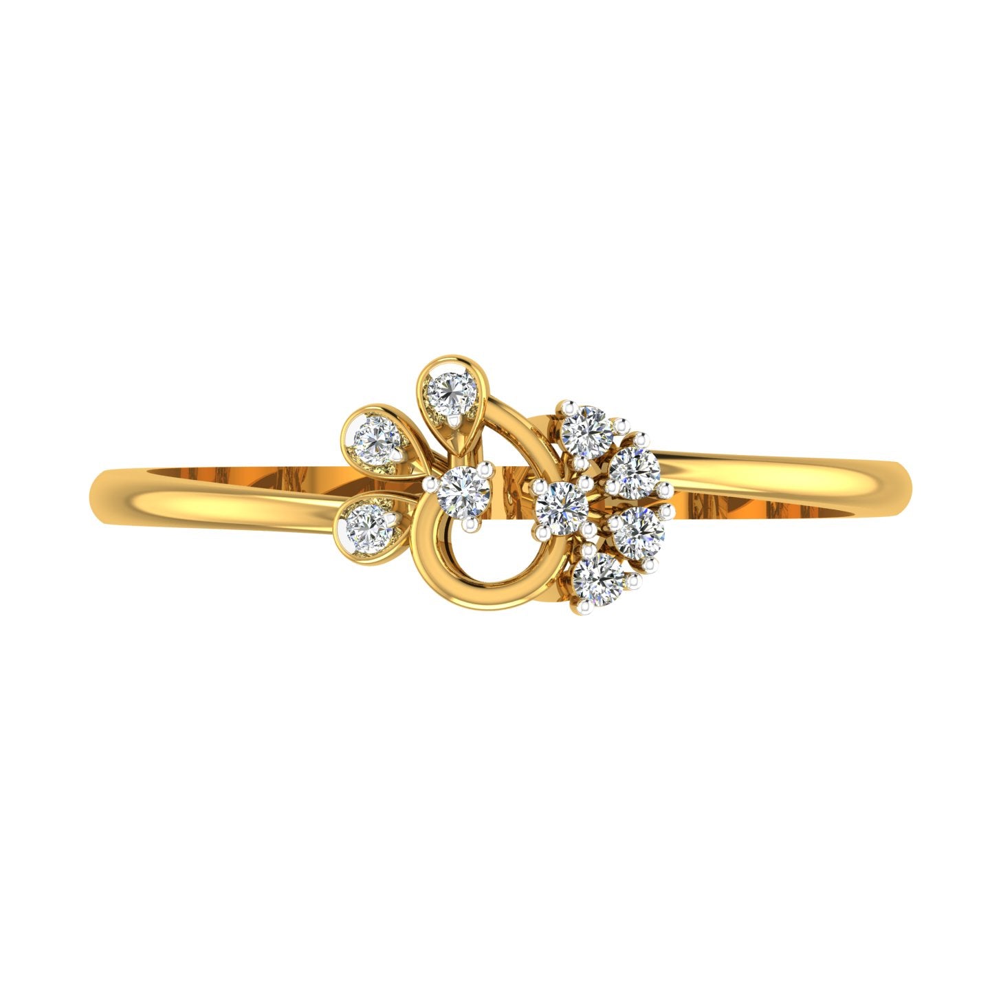 Peacock Plumage Diamond Ring