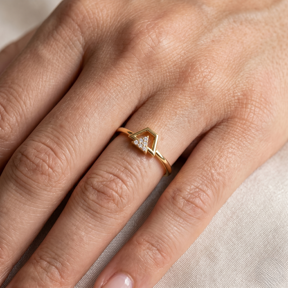 Diamond Triangle Ring