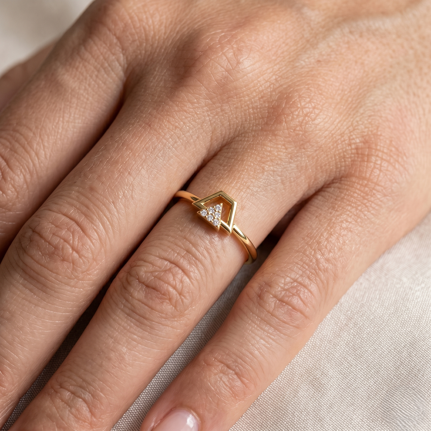 Diamond Triangle Ring