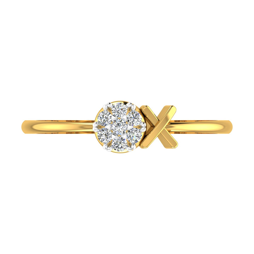 Crossed Harmony Gold & Diamond Ring