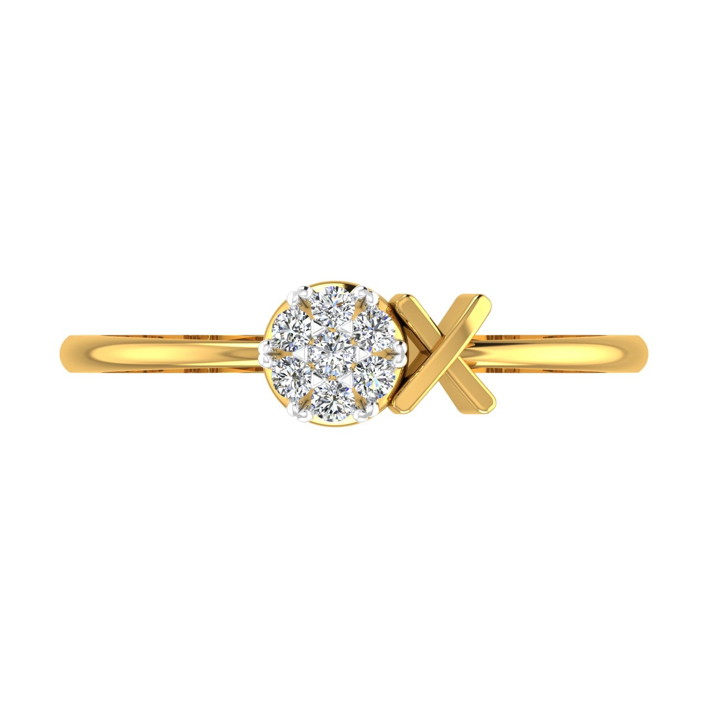 Crossed Harmony Gold & Diamond Ring