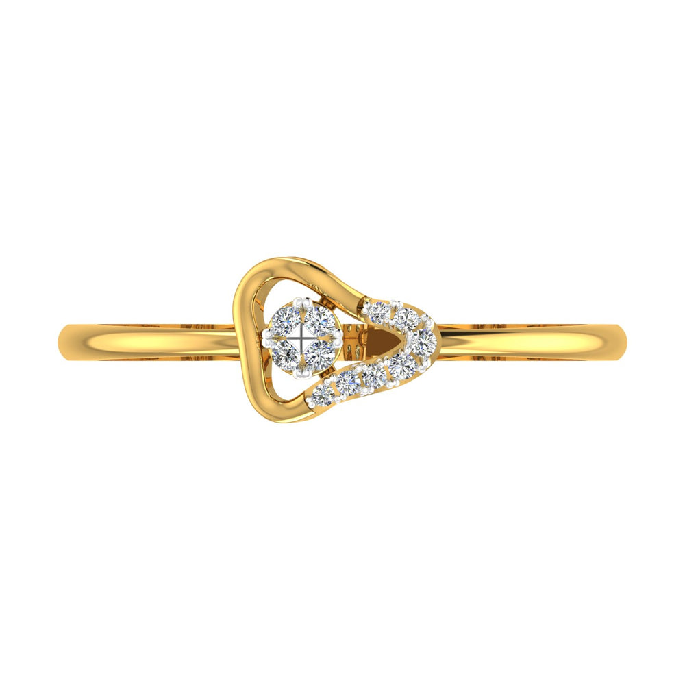 Asymmetric Heart Cluster Diamond Ring