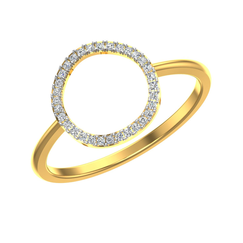 Cosmic Orbit Open Halo Diamond Ring