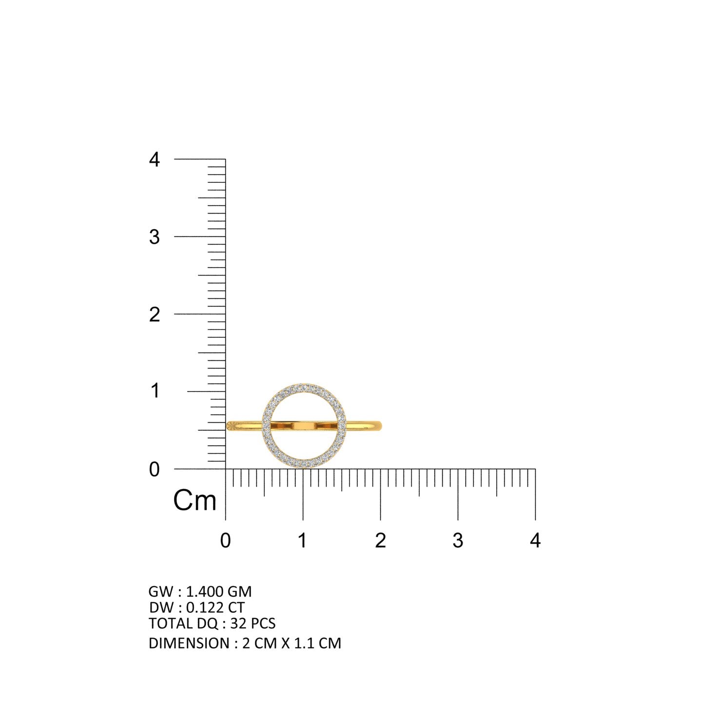 Cosmic Orbit Open Halo Diamond Ring