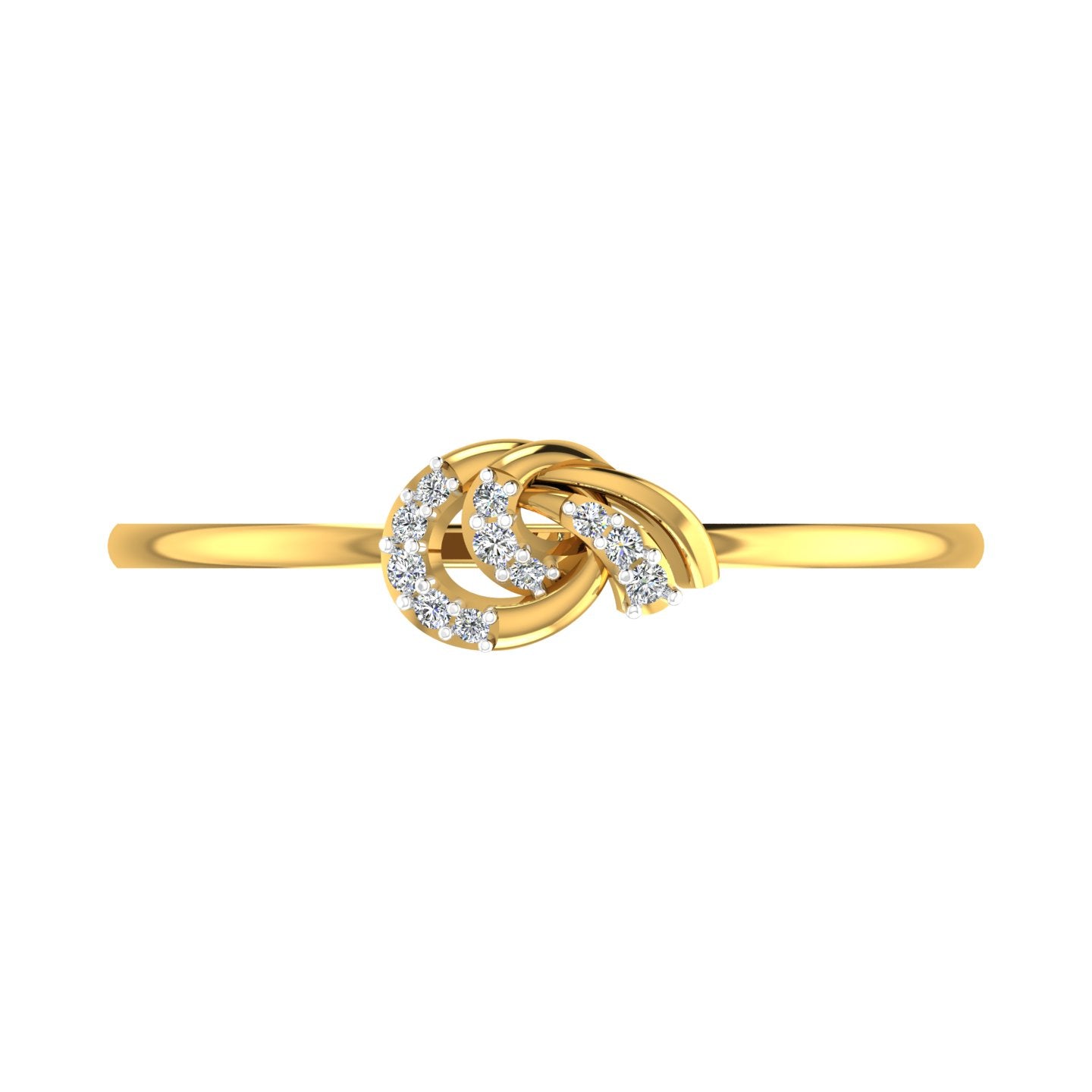 Interlinked Crescent Knot Diamond Ring