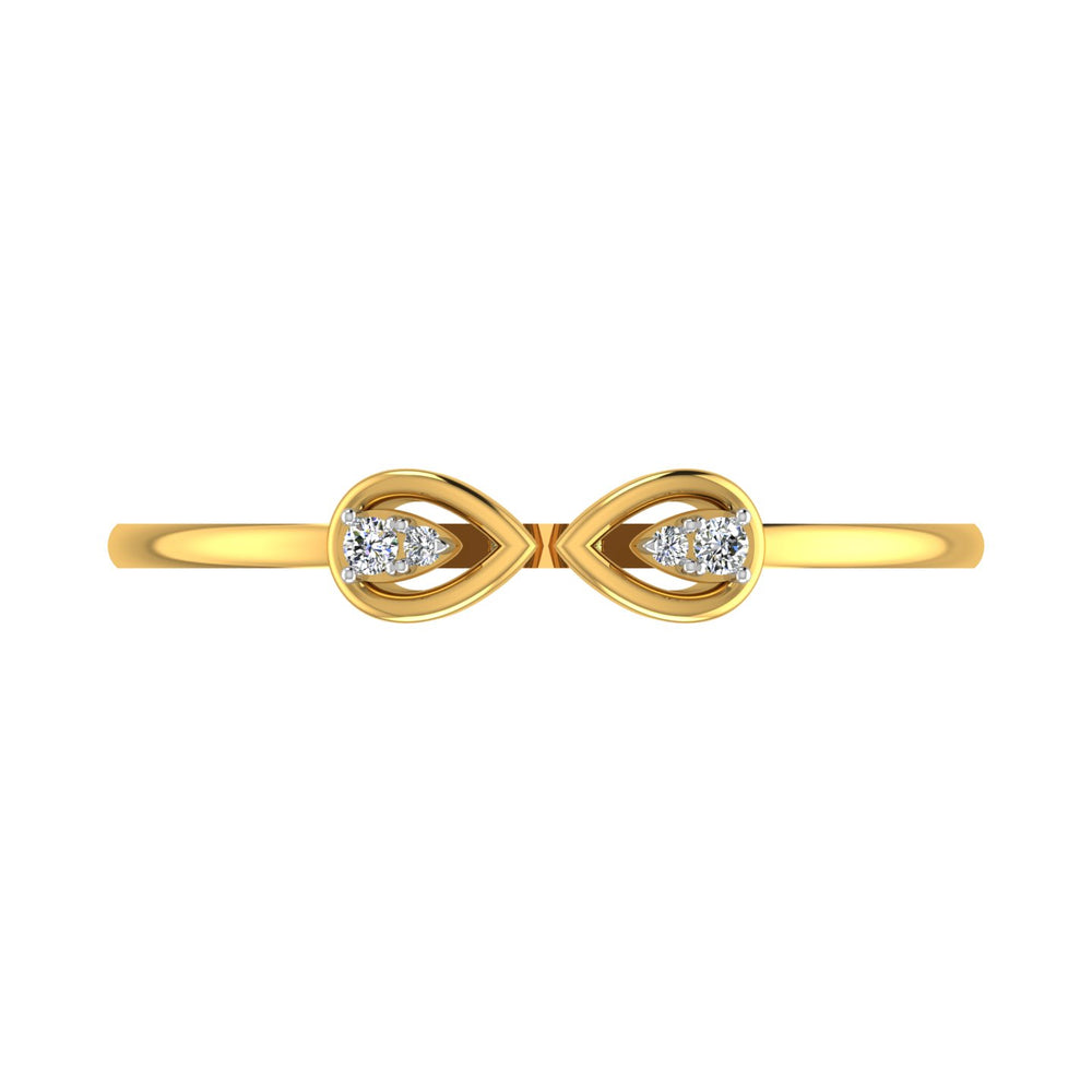 Twin Pear Minimalist Open Cuff Ring