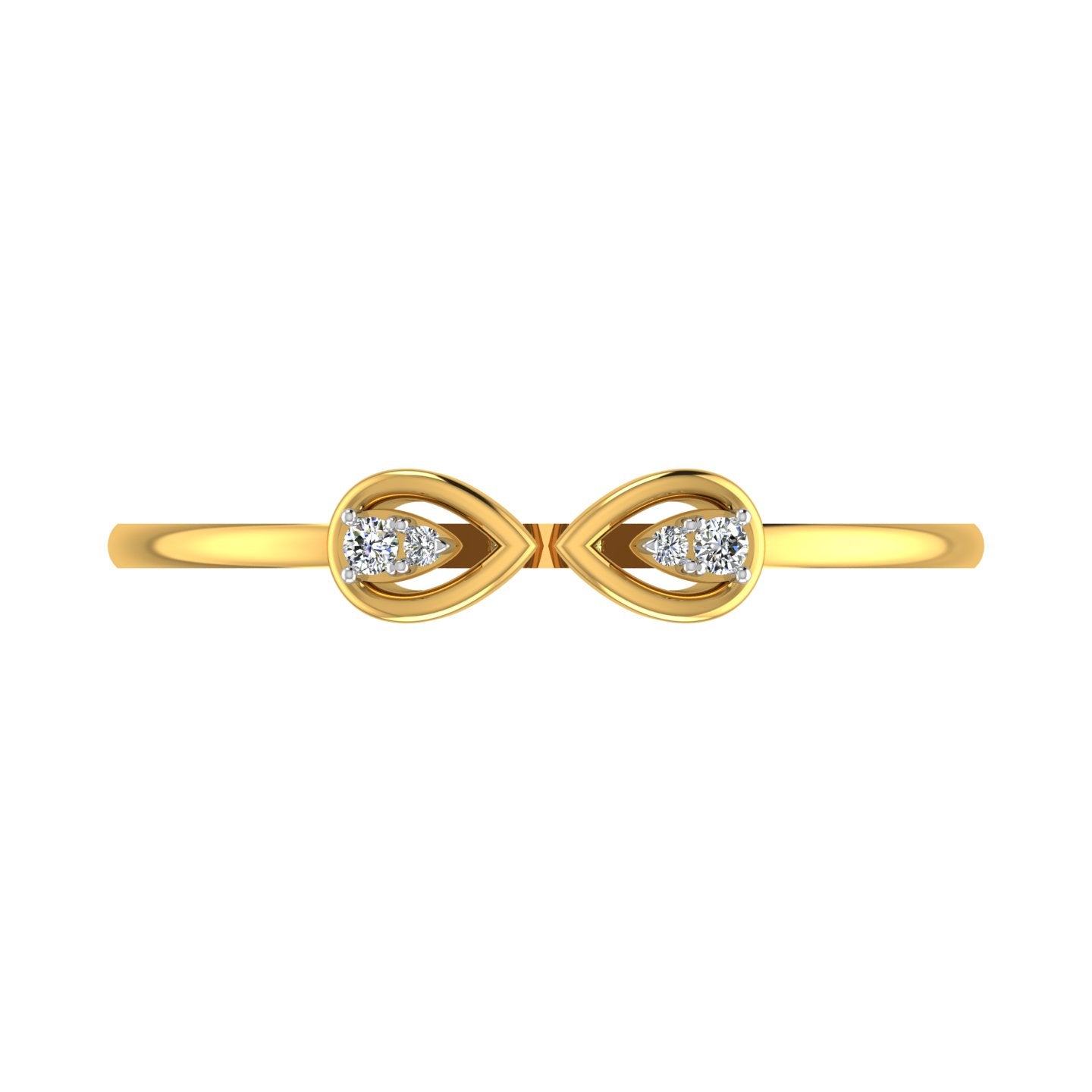 Twin Pear Minimalist Open Cuff Ring