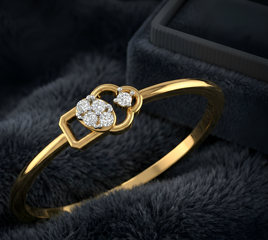 Geometric Floating Cluster Diamond Ring