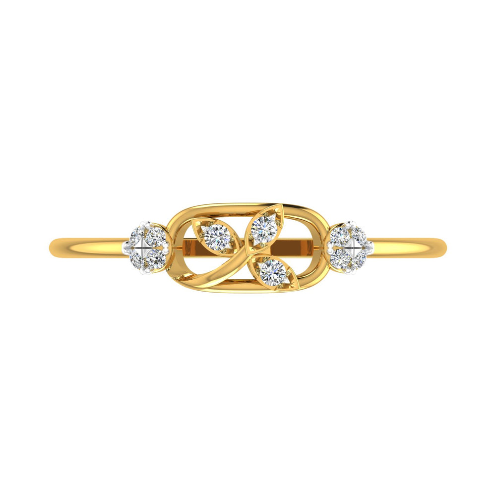 Trilogy Clover Halo Diamond Ring
