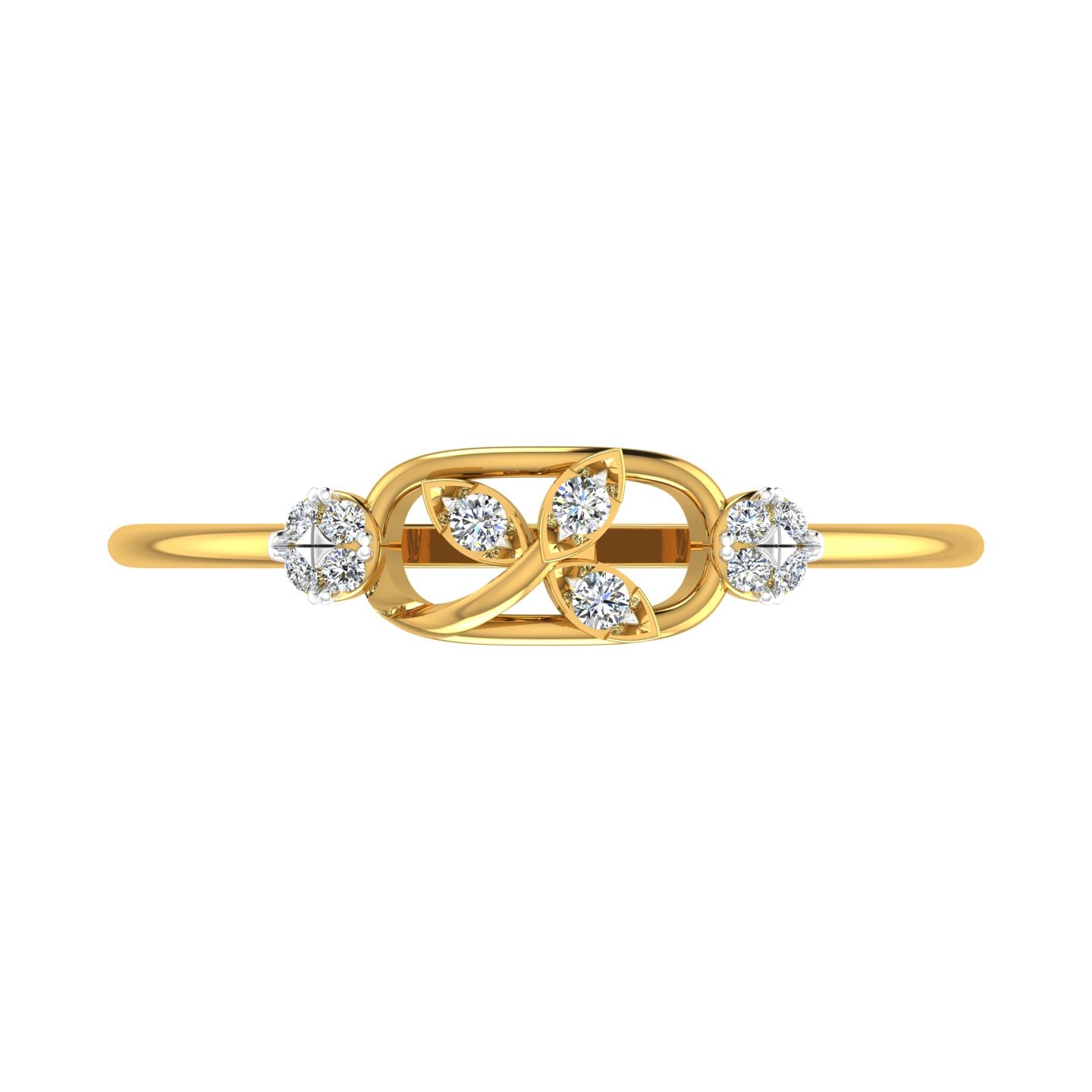 Trilogy Clover Halo Diamond Ring