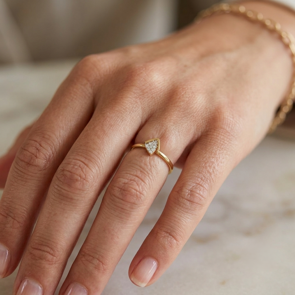Chevron Triangle Stackable Diamond Ring