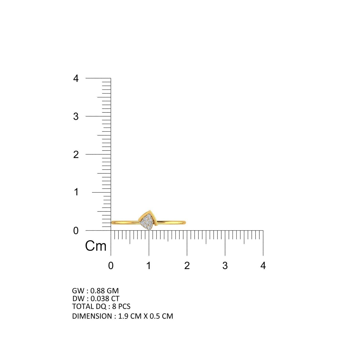 Chevron Triangle Stackable Diamond Ring