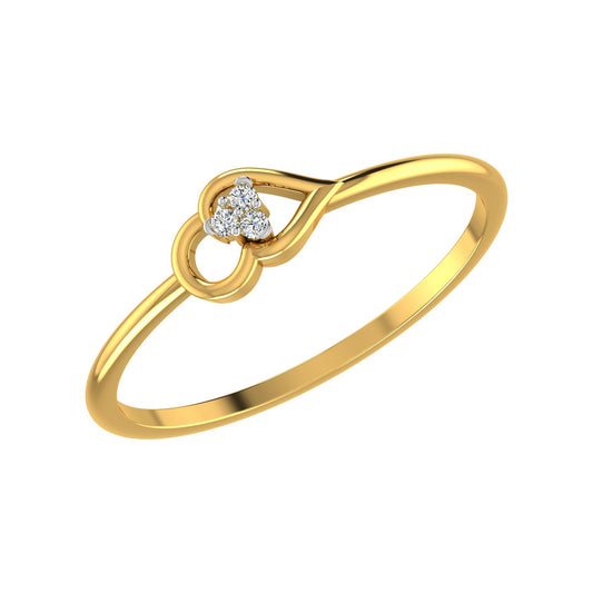 Three-Stone Heart Cluster Diamond Ring