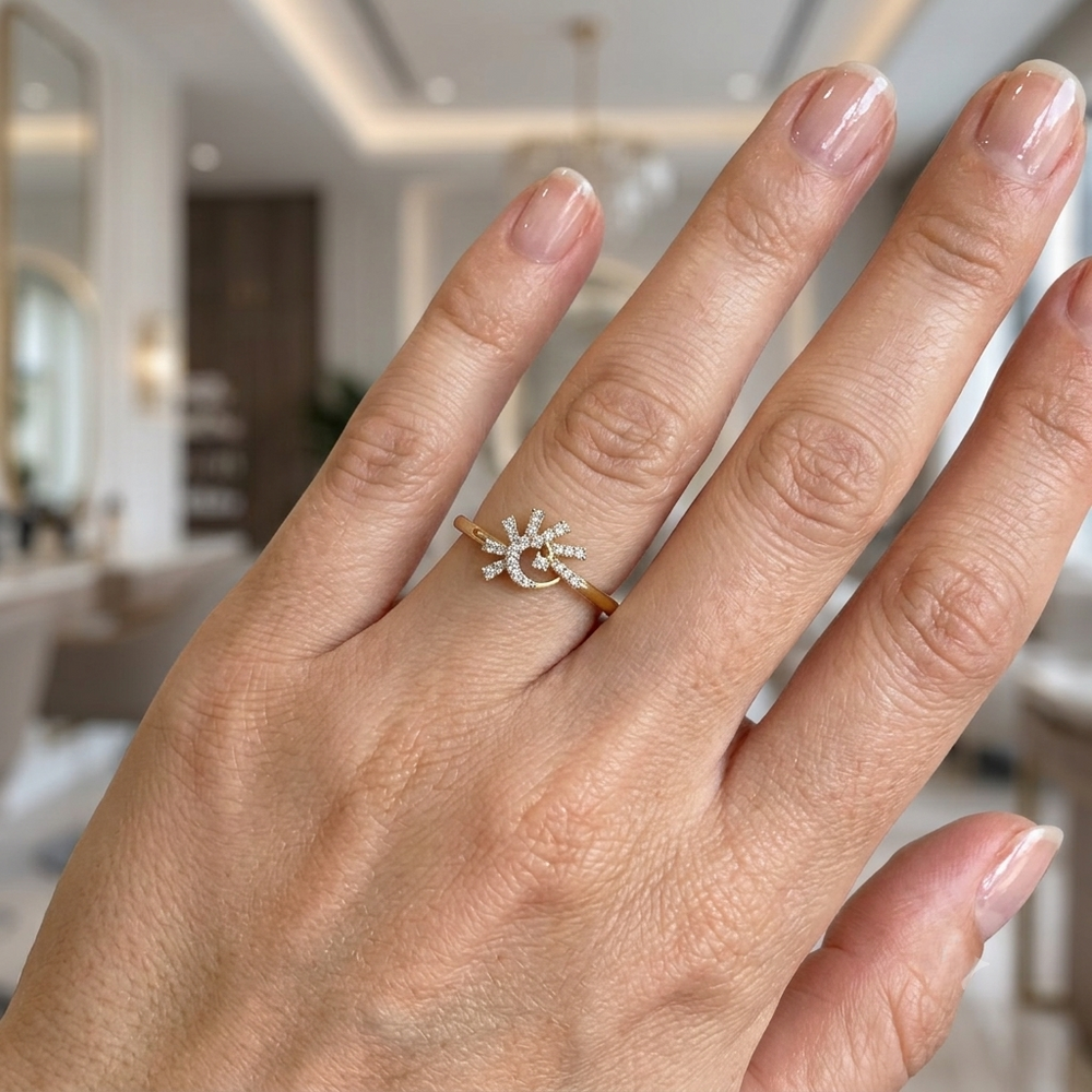 Celestial Sunburst Diamond Ring