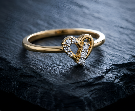 Linear Love Gold & Diamond Ring