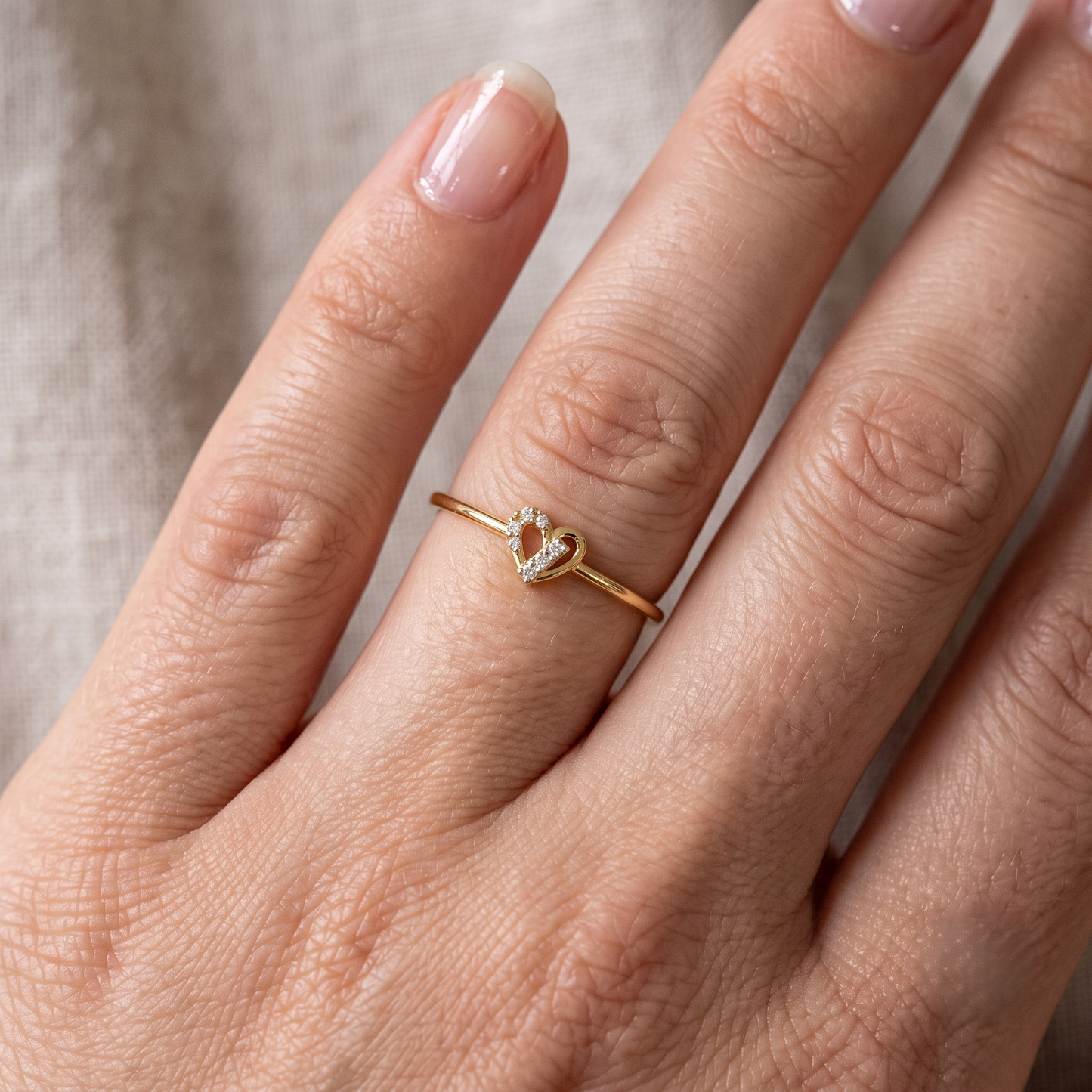 Linear Love Gold & Diamond Ring