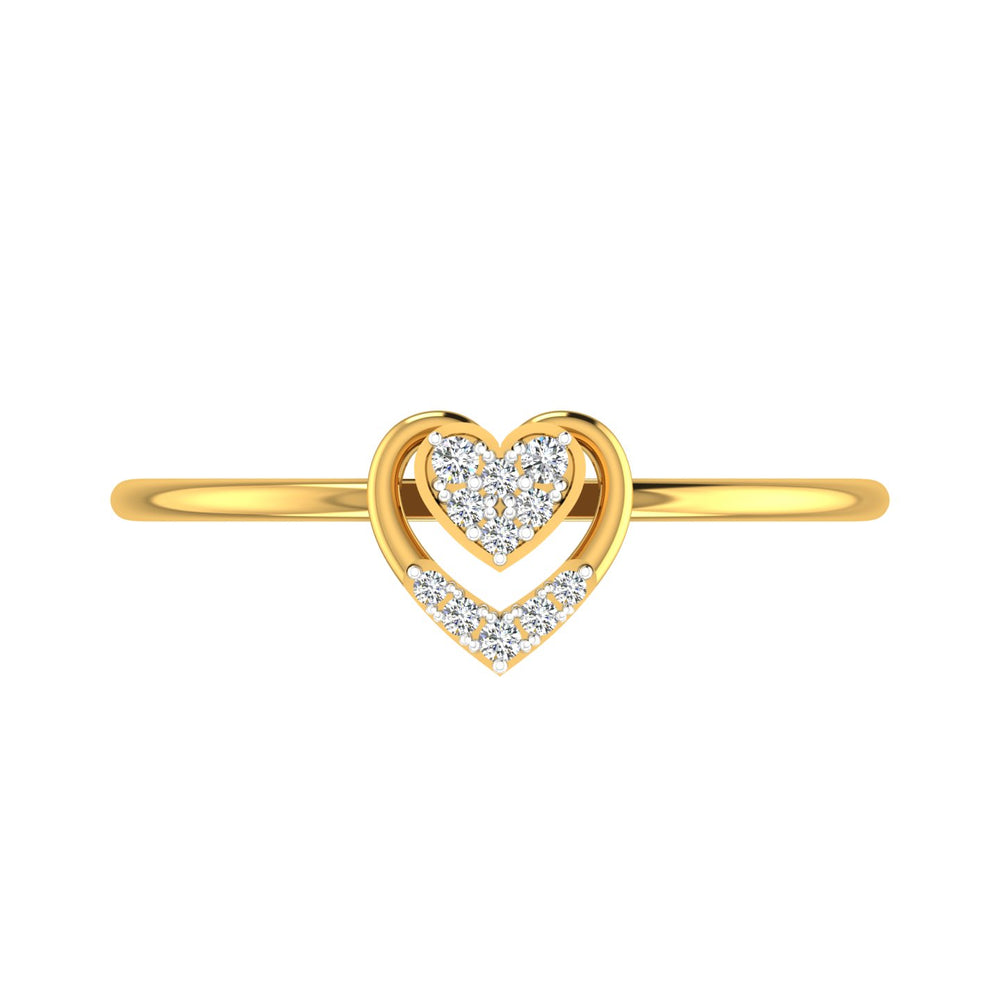 Concentric Heart Infinite Promise Diamond Ring
