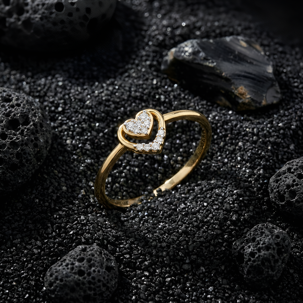 Concentric Heart Infinite Promise Diamond Ring