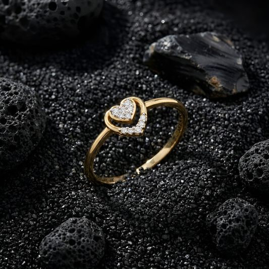 Concentric Heart Infinite Promise Diamond Ring