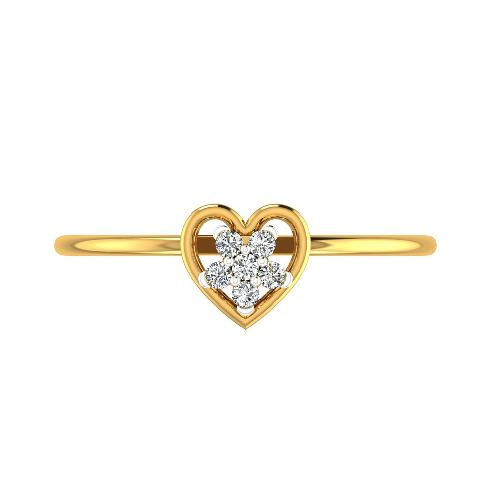 Floral Heart Cluster Diamond Ring