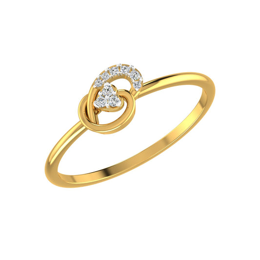 Dainty Trinity Heart Ribbon Ring