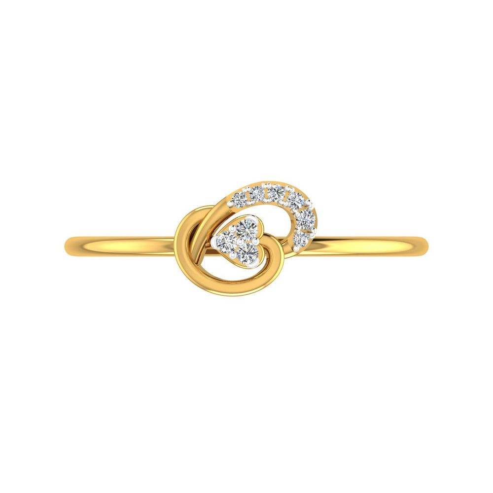 Dainty Trinity Heart Ribbon Ring