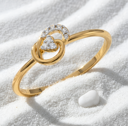 Dainty Trinity Heart Ribbon Ring