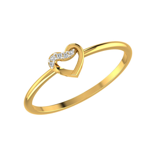 Swaying Heart Wave Diamond Ring