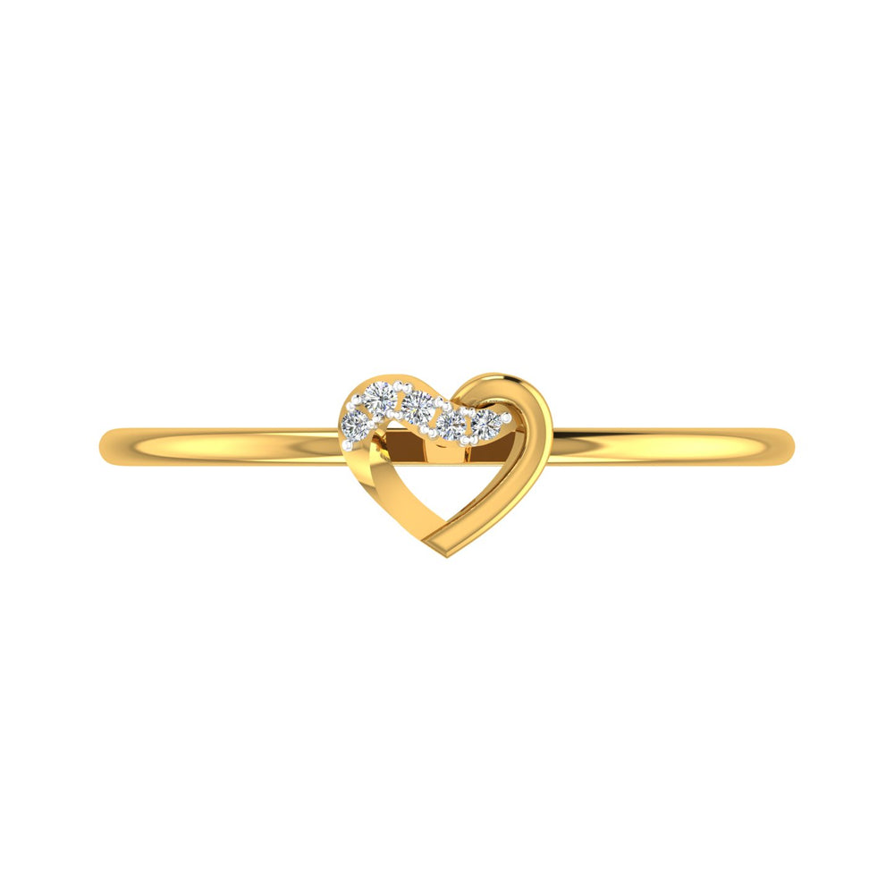 Swaying Heart Wave Diamond Ring