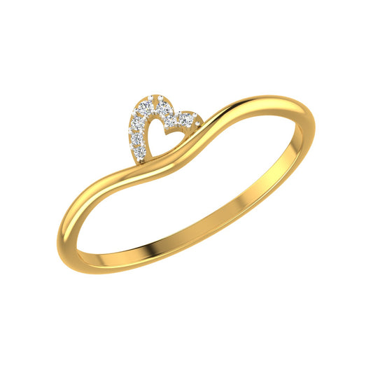 Swaying Heart Wave Diamond Ring