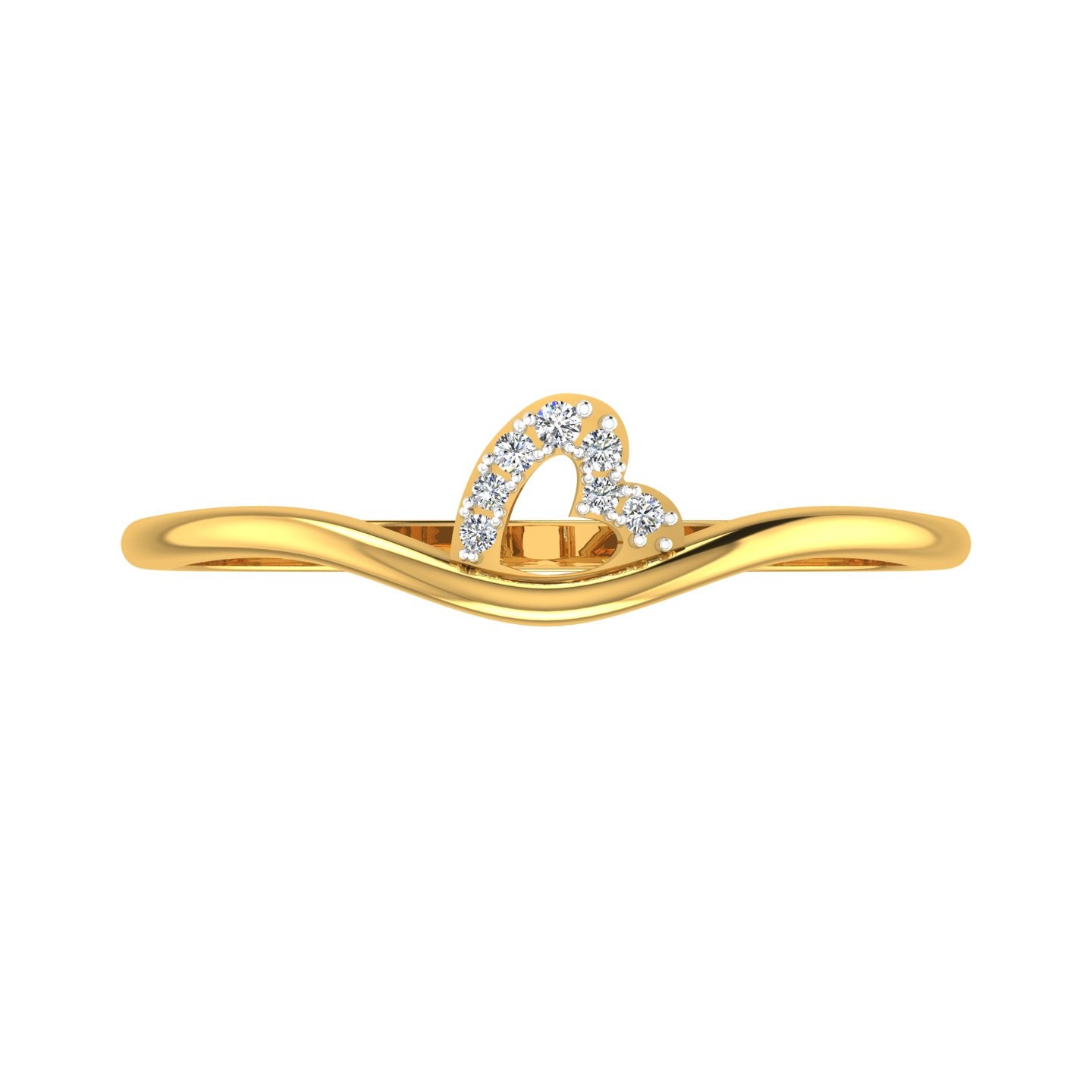 Swaying Heart Wave Diamond Ring