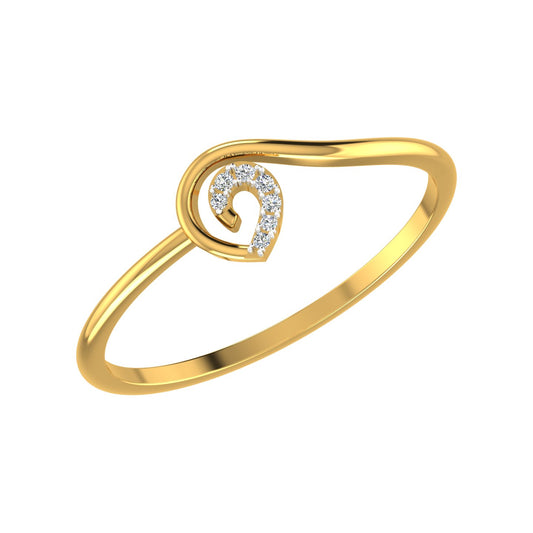 Whirling Wave Minimalist Diamond Ring