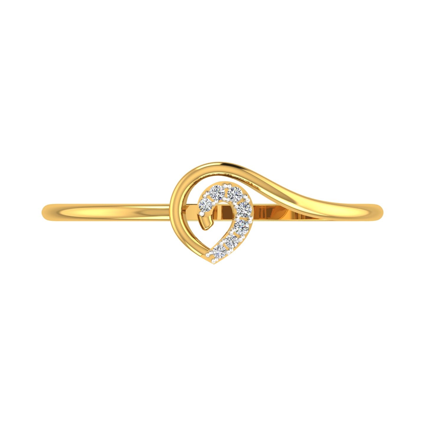 Whirling Wave Minimalist Diamond Ring