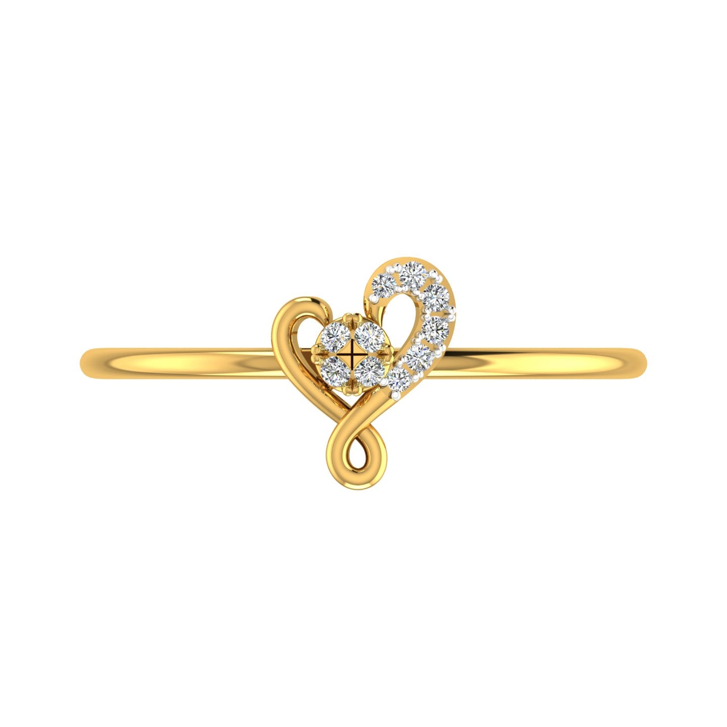 Swaying Heart Bouquet Diamond Ring